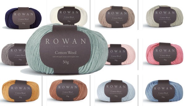 Rowan Cotton Wool aus biologischem Anbau, Wolle mit Merinowolle und Baumwolle, 130 m / 50 g