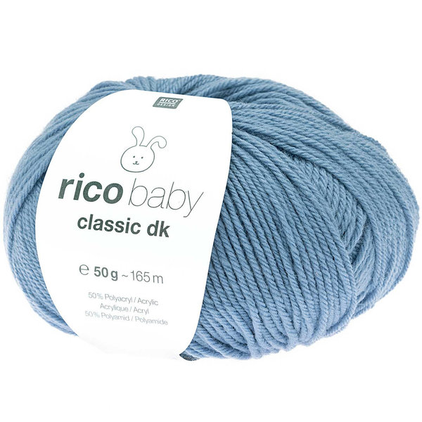 Babywolle Rico Baby Classic dk | weich und pflegeleicht | Wolle Nadelstärke 4 mm (14 blau)